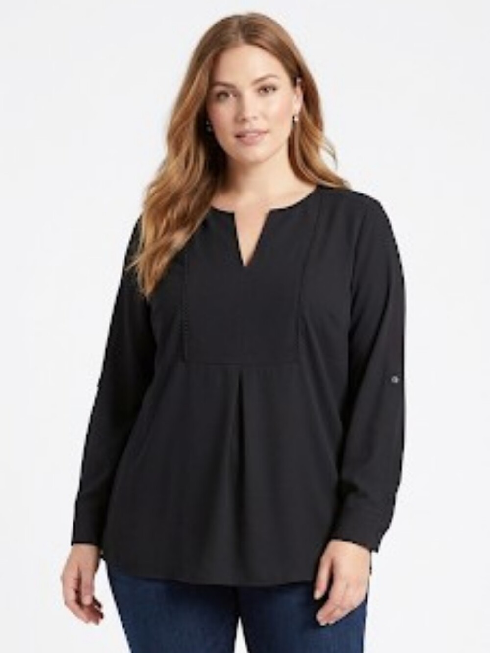 Lane Bryant Black Pull Over Blouse Sz 14/16